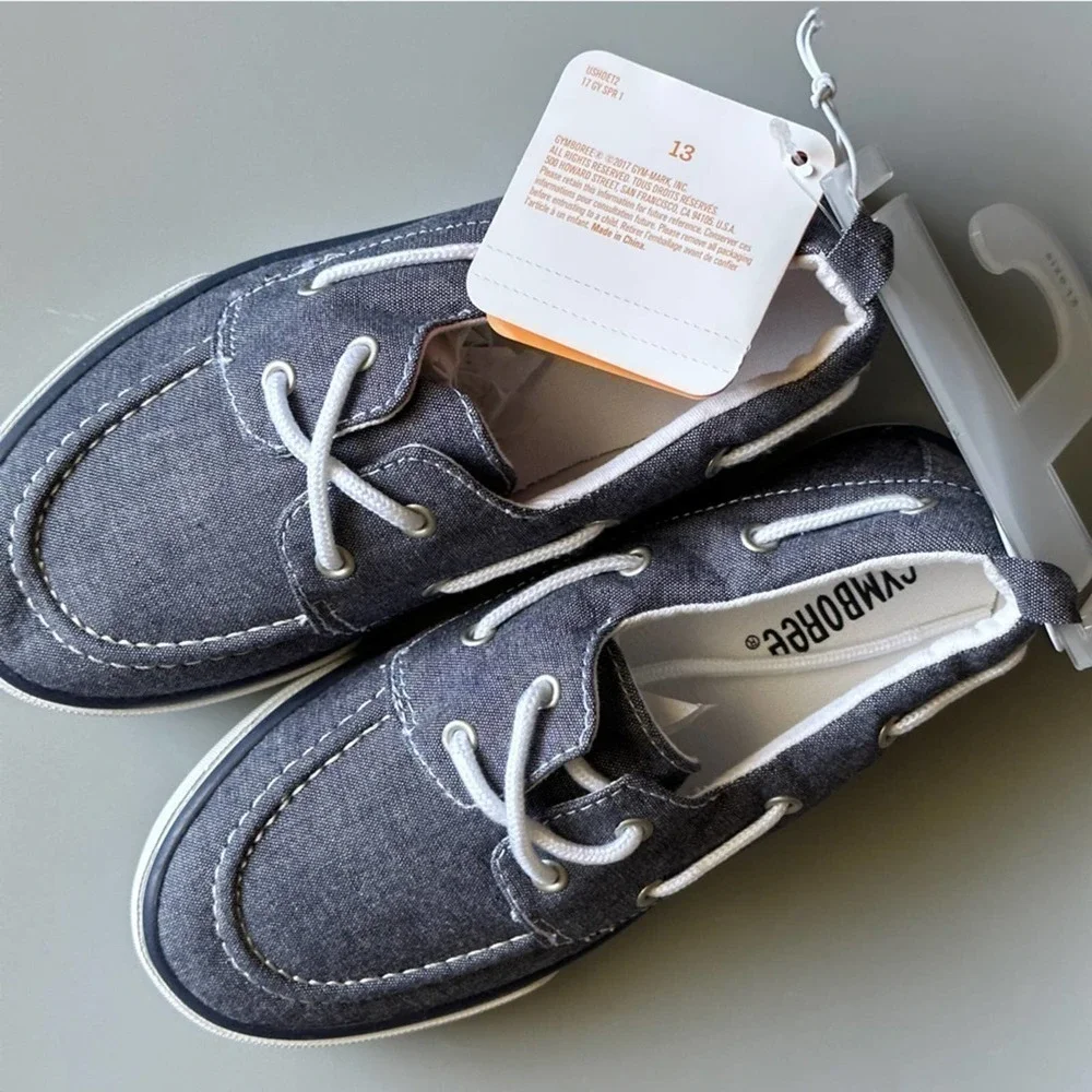 Gymboree Little Boys Size 13 Chambray Canvas Shoes Tennis Flat Sneakers